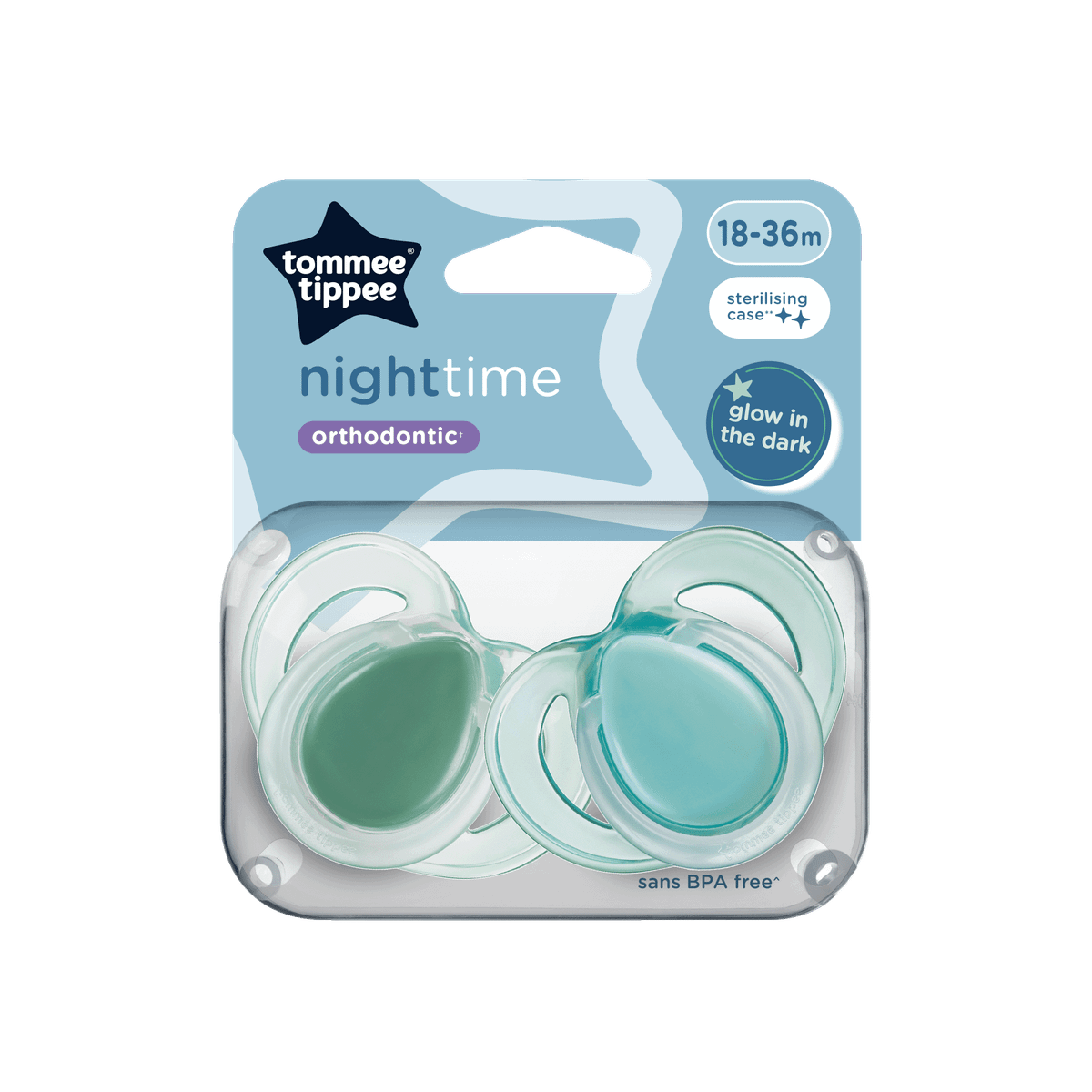 221b Tommee Tippee Night Time Orthodontic Soothers - Image 1
