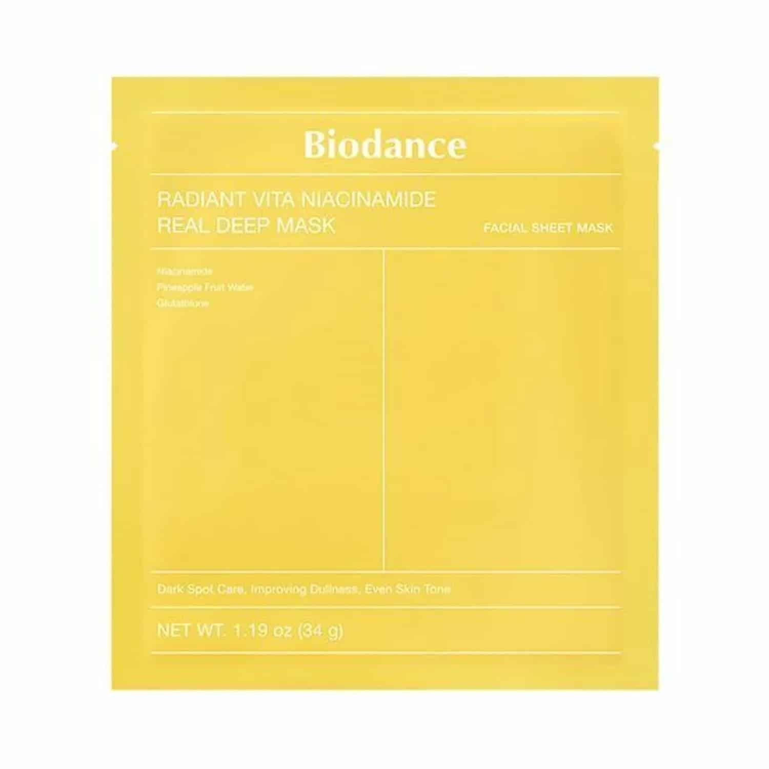 cost63 BIODANCE RADIANT VITA NIACINAMIDE DEEP SHEET MASK 34G - Image 1